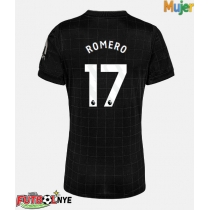 Camiseta Tottenham Hotspur Cristian Romero #17 Visitante Equipación para mujer 2025-26 manga corta